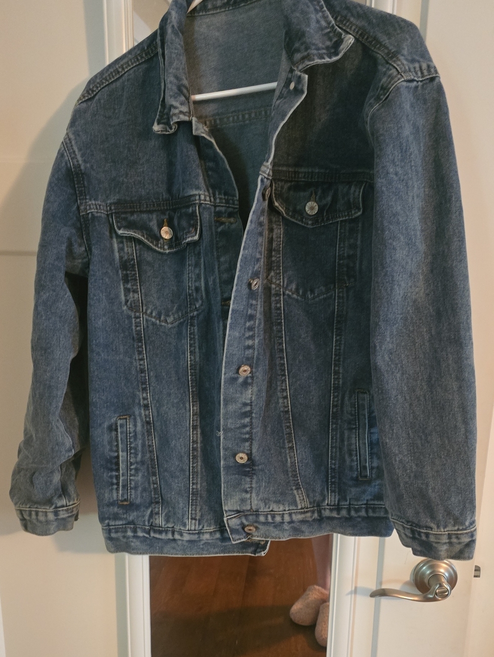 SHEIN Men's Washed Blue Denim Jacket